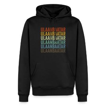 Ulaanbaatar Mongolei Retro Vintage - Männer Premium Bio Hoodie - Schwarz - Vorne - Nico (187cm)