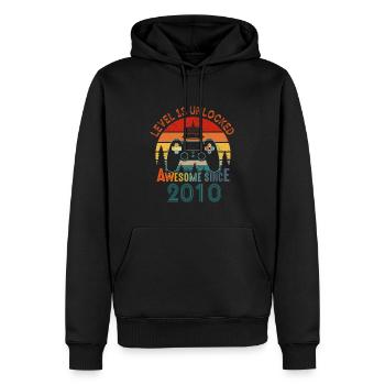 Level 13 Freigeschaltet Awesome seit 2010 Funny Gamer - Männer Premium Bio Hoodie - Schwarz - Vorne - Nico (187cm)