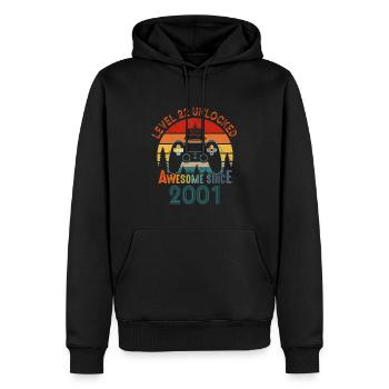 Level 22 Freigeschaltet Awesome seit 2001 Funny Gamer - Männer Premium Bio Hoodie - Schwarz - Vorne - Nico (187cm)