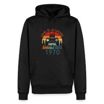 Level 53 Freigeschaltet Awesome seit 1970 Funny Gamer - Männer Premium Bio Hoodie - Schwarz - Vorne - Nico (187cm)