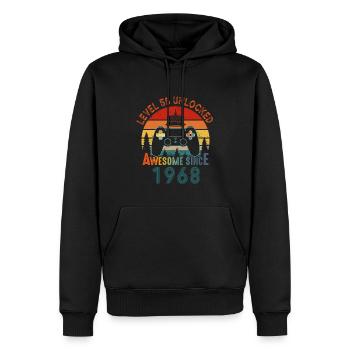 Level 55 Freigeschaltet Awesome seit 1968 Funny Gamer - Männer Premium Bio Hoodie - Schwarz - Vorne - Nico (187cm)