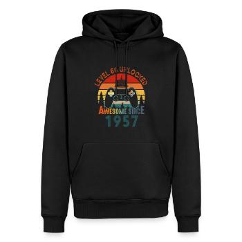 Level 66 Freigeschaltet Awesome seit 1957 Funny Gamer - Männer Premium Bio Hoodie - Schwarz - Vorne - Nico (187cm)