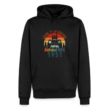 Level 72 Freigeschaltet Awesome seit 1951 Funny Gamer - Männer Premium Bio Hoodie - Schwarz - Vorne - Nico (187cm)