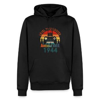 Level 79 Freigeschaltet Awesome seit 1944 Funny Gamer - Männer Premium Bio Hoodie - Schwarz - Vorne - Nico (187cm)