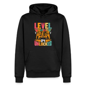 Level 24 Freigeschaltet Awesome seit 1999 Funny Gamer - Männer Premium Bio Hoodie - Schwarz - Vorne - Nico (187cm)