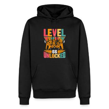 Niveau 66 Débloqué Génial depuis 1957 Funny Gamer - Sweat à capuche Premium bio Homme - noir - Devant - Nico (187cm)