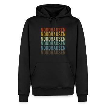Nordhausen City Retro Vintage - Sweat à capuche Premium bio Homme - noir - Devant - Nico (187cm)