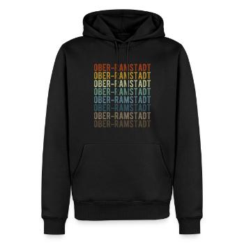 Ober-Ramstadt Stadt Retro Vintage - Männer Premium Bio Hoodie - Schwarz - Vorne - Nico (187cm)