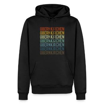 Obernkirchen City Retro Vintage - Sweat à capuche Premium bio Homme - noir - Devant - Nico (187cm)