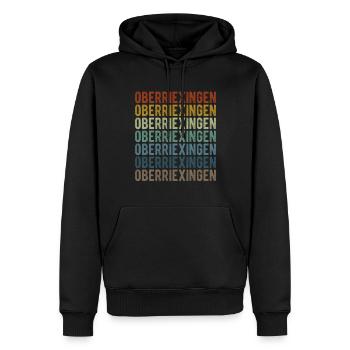 Oberriexingen City Retro Vintage - Sweat à capuche Premium bio Homme - noir - Devant - Nico (187cm)
