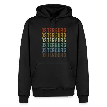 Osterburg City Retro Vintage - Sweat à capuche Premium bio Homme - noir - Devant - Nico (187cm)