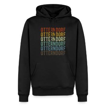 Otterndorf City Rétro Vintage - Sweat à capuche Premium bio Homme - noir - Devant - Nico (187cm)