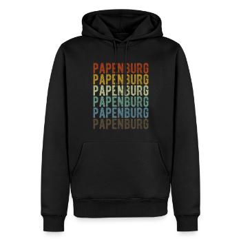 Papenburg City Retro Vintage - Sweat à capuche Premium bio Homme - noir - Devant - Nico (187cm)
