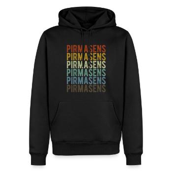 Pirmasens Stadt Retro Vintage - Männer Premium Bio Hoodie - Schwarz - Vorne - Nico (187cm)