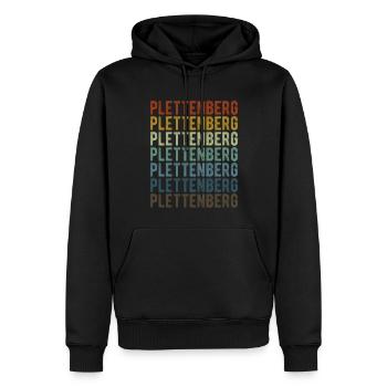 Plettenberg City Retro Vintage - Men’s Premium Organic Hoodie - black - Front - Nico (187cm)