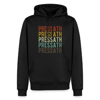 Pressath City Rétro Vintage - Sweat à capuche Premium bio Homme - noir - Devant - Nico (187cm)