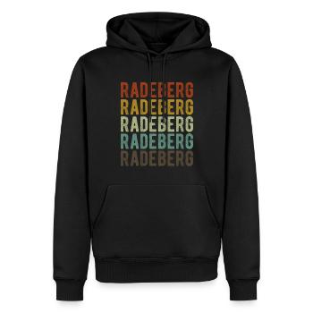 Radeberg Stadt Retro Vintage - Männer Premium Bio Hoodie - Schwarz - Vorne - Nico (187cm)