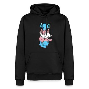 Subtle Transgender Pride Flag Kawaii Axolotl LGBTQ - Männer Premium Bio Hoodie - Schwarz - Vorne - Nico (187cm)