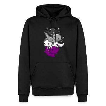 Subtle Asexual Pride Flag Kawaii Axolotl LGBTQ - Männer Premium Bio Hoodie - Schwarz - Vorne - Nico (187cm)