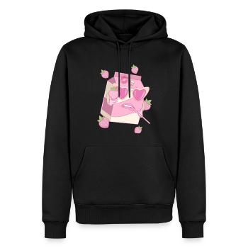 Coquette Esthétique Lait de Fraise Rose Centre-Ville - Sweat à capuche Premium bio Homme - noir - Devant - Nico (187cm)