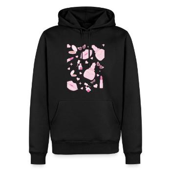 Coquette Esthétique Rose Motif Centre-ville Esthétique - Sweat à capuche Premium bio Homme - noir - Devant - Nico (187cm)
