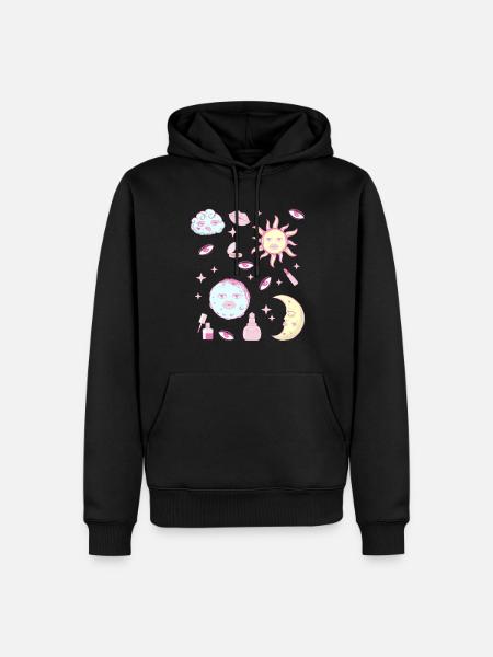 Coquette Aesthetic Roze Downtown Aesthetic - Mannen Premium Bio hoodie - zwart