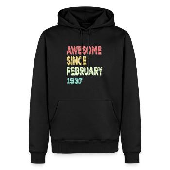 Großartig seit Februar 1937 - Männer Premium Bio Hoodie - Schwarz - Vorne - Nico (187cm)