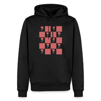 Coquette Esthétique Rose Cœur Coeur - Sweat à capuche Premium bio Homme - noir - Devant - Nico (187cm)