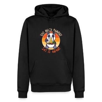 Too much Ramen? Say it again! - Männer Premium Bio Hoodie - Schwarz - Vorne - Nico (187cm)