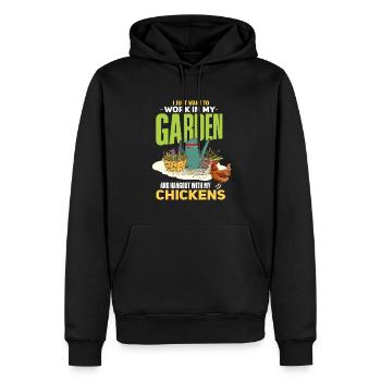 Drôle de jardinier Pépinières Dicton - Sweat à capuche Premium bio Homme - noir - Devant - Nico (187cm)