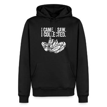 Lustiger Geologe auf Steinjagd - Männer Premium Bio Hoodie - Schwarz - Vorne - Nico (187cm)