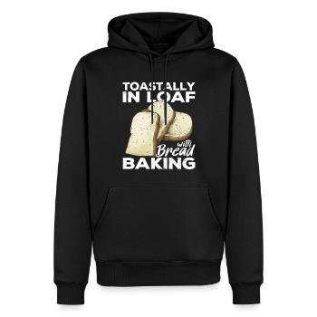 Funny bread baker - Men’s Premium Organic Hoodie - black - Front - Nico (187cm)