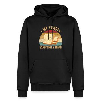 Funny bread baker - Men’s Premium Organic Hoodie - black - Front - Nico (187cm)