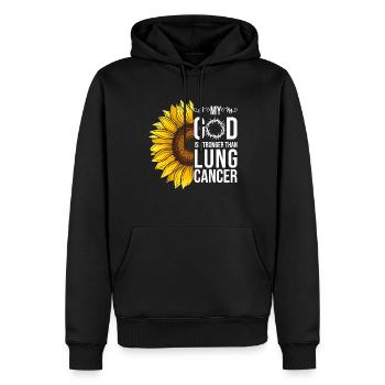 Lungenkrebs Awareness Sonnenblume - Männer Premium Bio Hoodie - Schwarz - Vorne - Nico (187cm)