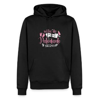 Do you want to be my godmother? - Men’s Premium Organic Hoodie - black - Front - Nico (187cm)