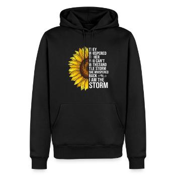 Breast Cancer Awareness Sonnenblume - Männer Premium Bio Hoodie - Schwarz - Vorne - Nico (187cm)
