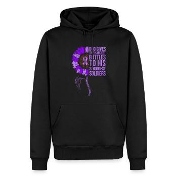 Epilepsie-Bewusstsein Sonnenblume - Männer Premium Bio Hoodie - Schwarz - Vorne - Nico (187cm)