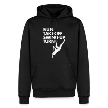 Lustiger Stabhochsprung Stabhochsprung - Männer Premium Bio Hoodie - Schwarz - Vorne - Nico (187cm)