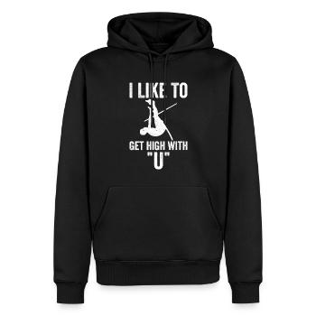 Drôle de saut à la perche Saut à la perche - Sweat à capuche Premium bio Homme - noir - Devant - Nico (187cm)