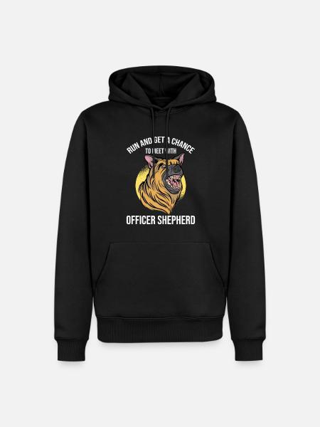 Polizeibeamter Polizeihund - Männer Premium Bio Hoodie - Schwarz