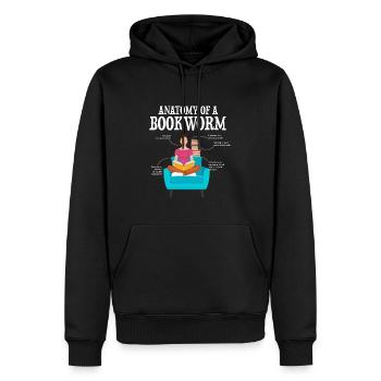 Anatomy eines Bücherwurms - Männer Premium Bio Hoodie - Schwarz - Vorne - Nico (187cm)