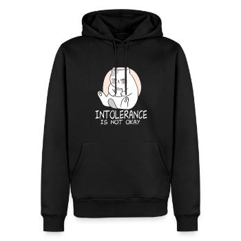 Intolerance is not okay - Männer Premium Bio Hoodie - Schwarz - Vorne - Nico (187cm)