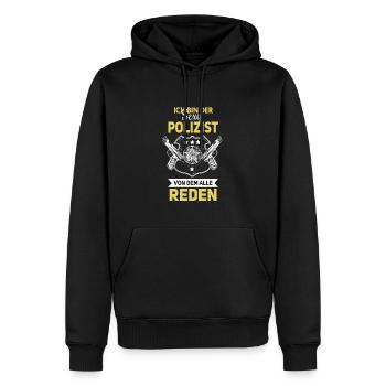 Witziges Polizei Spruch Design - Männer Premium Bio Hoodie - Schwarz - Vorne - Nico (187cm)