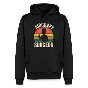 Flugzeugchirurg Luftfahrt Cool Aerospace Vintage - Männer Premium Bio Hoodie - Schwarz - Vorne - Nico (187cm)
