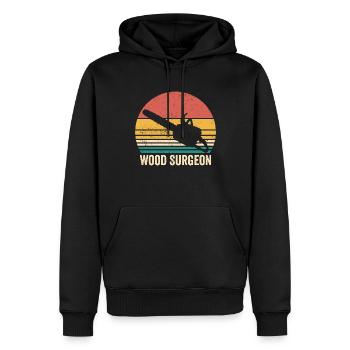 Holzchirurg Holzarbeiter Schreiner Vintage - Männer Premium Bio Hoodie - Schwarz - Vorne - Nico (187cm)