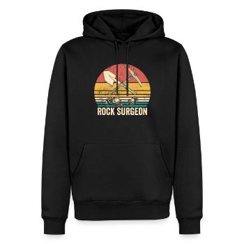 Chirurgien des roches, géologue, chasseur de roches, chasseur de roches - Sweat à capuche Premium bio Homme - noir - Devant - Nico (187cm)