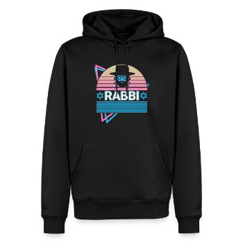 Rabbiner Jude Jüdisch Hebräisch Retro - Männer Premium Bio Hoodie - Schwarz - Vorne - Nico (187cm)
