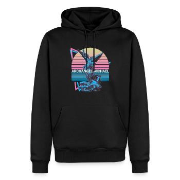 Erzengel Michael - Männer Premium Bio Hoodie - Schwarz - Vorne - Nico (187cm)