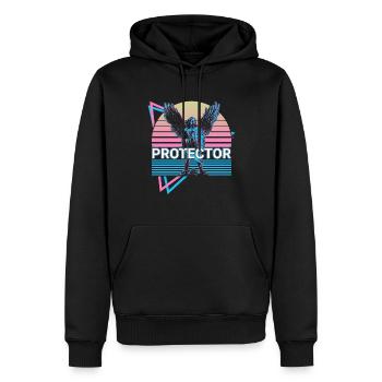 Protecteur Archange Michael Retro - Sweat à capuche Premium bio Homme - noir - Devant - Nico (187cm)