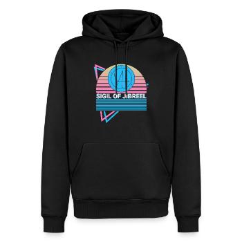 Siegel von Jibrael Erzengel Siegel Retro - Männer Premium Bio Hoodie - Schwarz - Vorne - Nico (187cm)